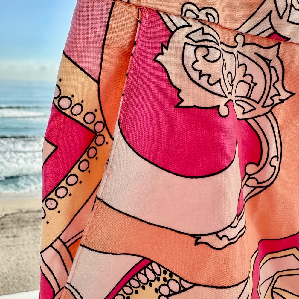 New York & Company Pink and Peach Graphic Stretch pants - Picture 4 of 6